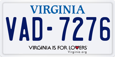 VA license plate VAD7276