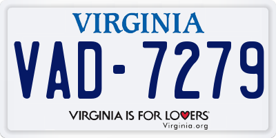 VA license plate VAD7279