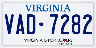 VA license plate VAD7282