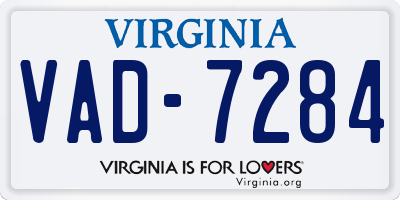 VA license plate VAD7284