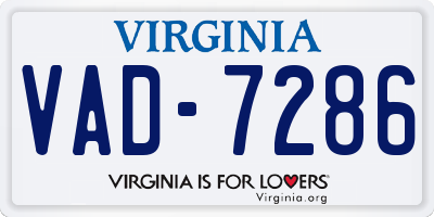 VA license plate VAD7286