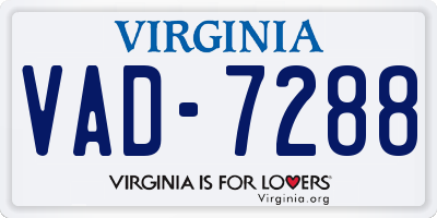 VA license plate VAD7288