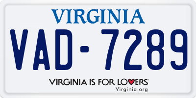 VA license plate VAD7289