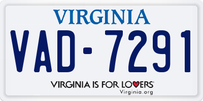 VA license plate VAD7291