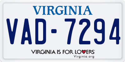 VA license plate VAD7294