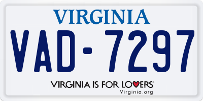 VA license plate VAD7297