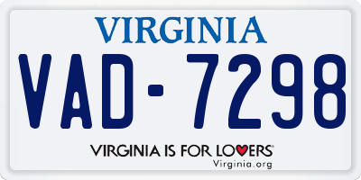 VA license plate VAD7298