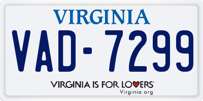 VA license plate VAD7299