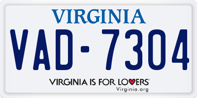 VA license plate VAD7304