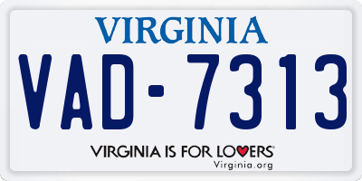 VA license plate VAD7313
