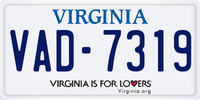 VA license plate VAD7319