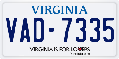 VA license plate VAD7335