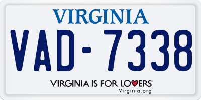 VA license plate VAD7338