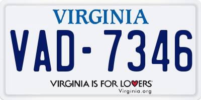 VA license plate VAD7346