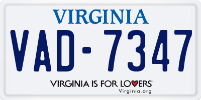 VA license plate VAD7347