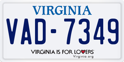 VA license plate VAD7349