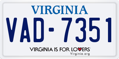 VA license plate VAD7351