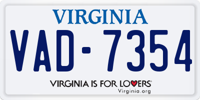 VA license plate VAD7354