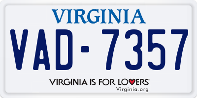 VA license plate VAD7357
