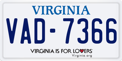 VA license plate VAD7366