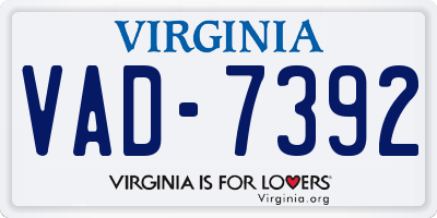 VA license plate VAD7392