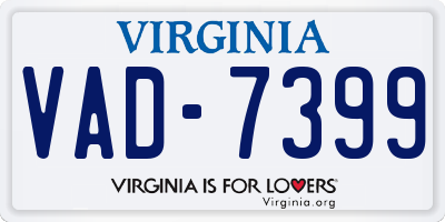 VA license plate VAD7399