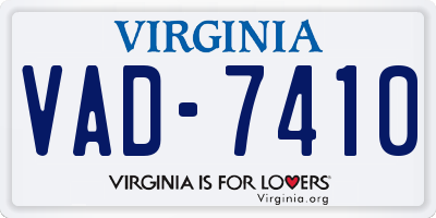 VA license plate VAD7410