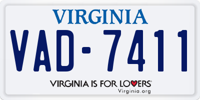 VA license plate VAD7411