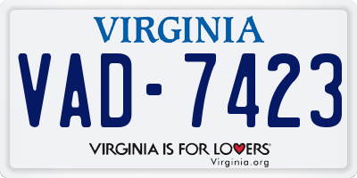 VA license plate VAD7423