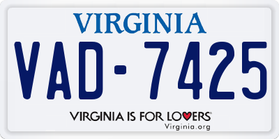 VA license plate VAD7425