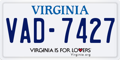 VA license plate VAD7427