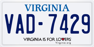 VA license plate VAD7429