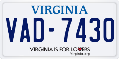 VA license plate VAD7430