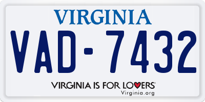 VA license plate VAD7432