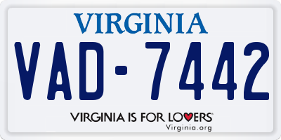 VA license plate VAD7442