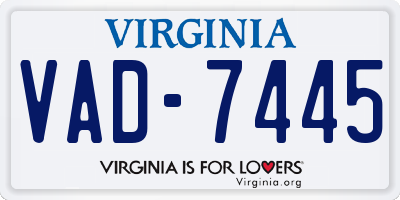 VA license plate VAD7445