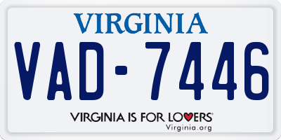 VA license plate VAD7446