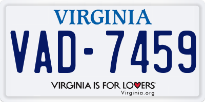 VA license plate VAD7459