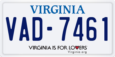 VA license plate VAD7461