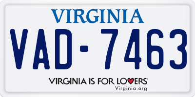 VA license plate VAD7463