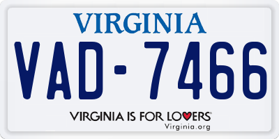 VA license plate VAD7466