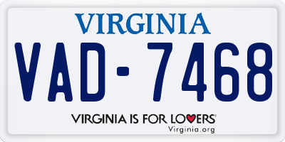 VA license plate VAD7468