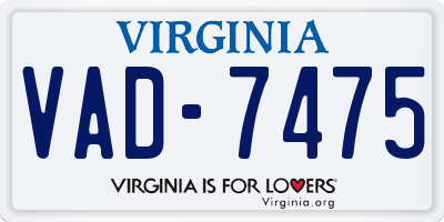 VA license plate VAD7475
