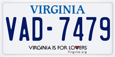VA license plate VAD7479