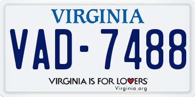 VA license plate VAD7488