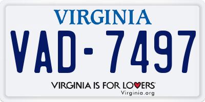 VA license plate VAD7497