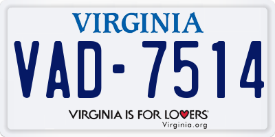 VA license plate VAD7514