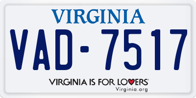 VA license plate VAD7517