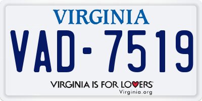 VA license plate VAD7519