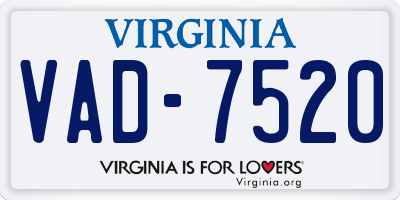 VA license plate VAD7520